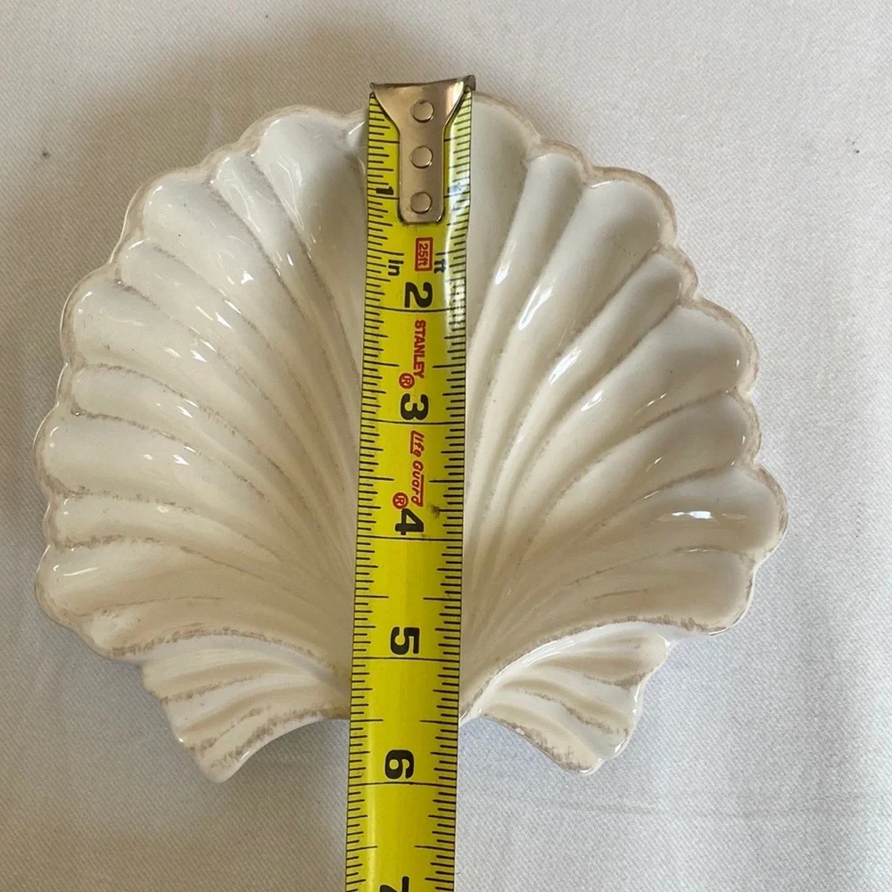 Sur La Table Earthenware Scallop Shell Appetizer Dish Coastal